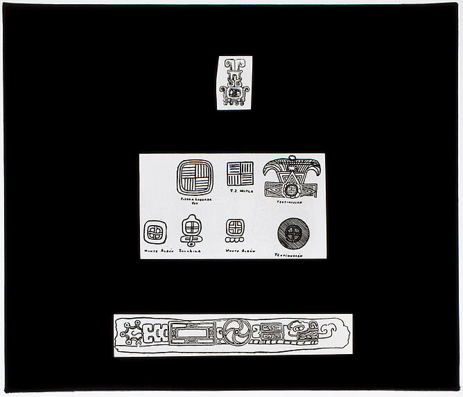 Hiéroglyphes provenant de divers sites archéologiques du Mexique