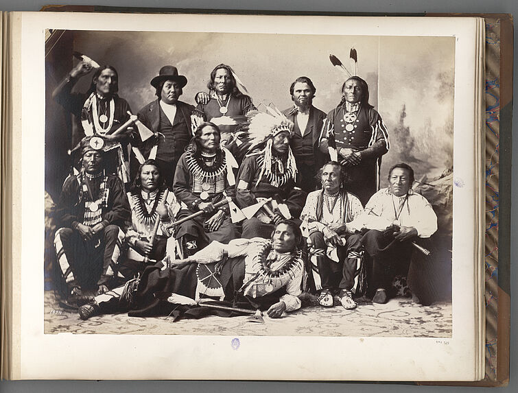 Group of all the members of the Ponca delegation in Washington, November 14, 1877