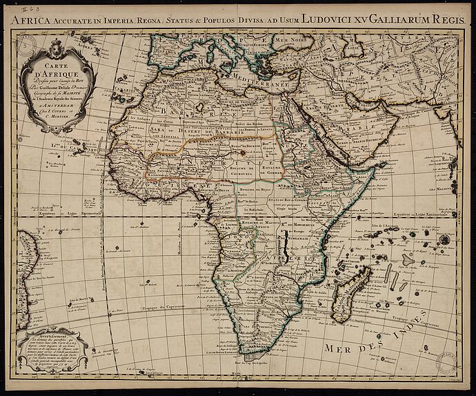 Africa accurate in Imperia, Regna, Status &amp; Populos Divisa, ad usum Ludovici XV Galliarum Regis