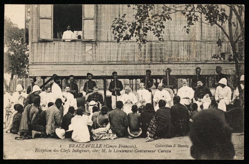 Réception des chefs indigènes, chez M. le lieutenant-gouverneur Cureau