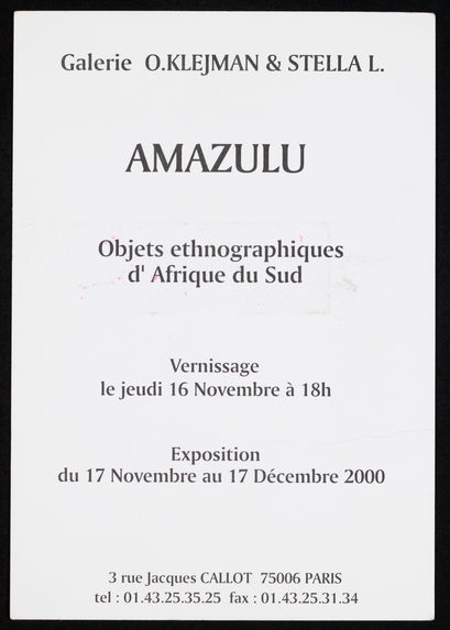 Amazulu, objets ethnographiques d'Afrique du Sud