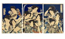 Triptyque d'estampes japonaises: femmes