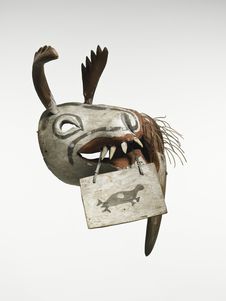Masque cérémoniel "kegginaquq": morse et caribou
