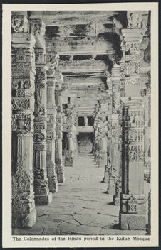 The Colonnades of the Hindu period in the Kutub Mosque