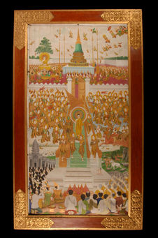 Descente du Buddha du paradis Tushita