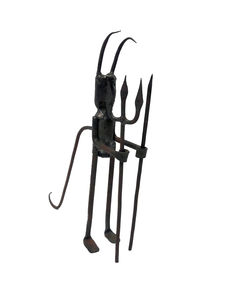 Figurine de Candomblé brandissant un trident et une lance