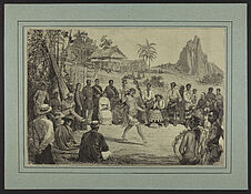 Colonies - Tahiti - Danses de Tahitiennes à Papeete, devant la cour du roi…