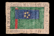 Dessin : Le drapeau du Conseil de L'Europe centré de "12 étoiles"