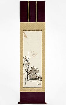 Peinture de Raijin, démon du tonnerre, par Kawanabe Kyosai (1831-1889)