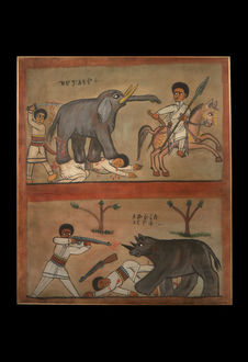 Peinture - Chasse à l'éléphant