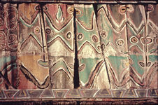 Papua New Guinea ; Porapora ; Sepik ; Peintures ext. de l'église de Muruken