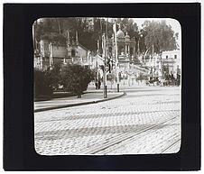 Santiago. Escalier du "Cerro Santa Lucia" sur l'Alameda