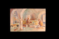 "Coiffeur à Djerba", aquarelle