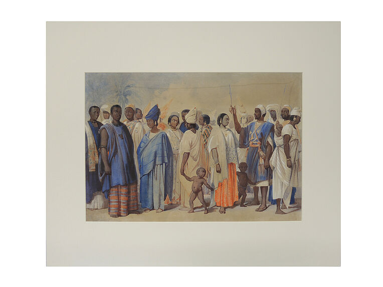 Habitants de Saint-Louis en costume de fête (Sénégal)