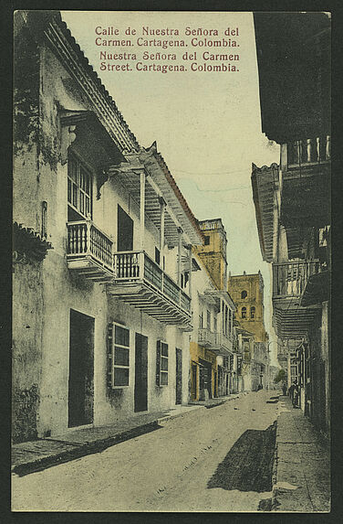 Calle de Nuestra Senora del Carmen. Cartagena. Colombia