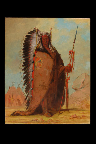 Portrait de Ee-ah-Sa-Pa (La Roche Noire), chef des Nee-Cow-e-je, bande de la tribu des Sioux