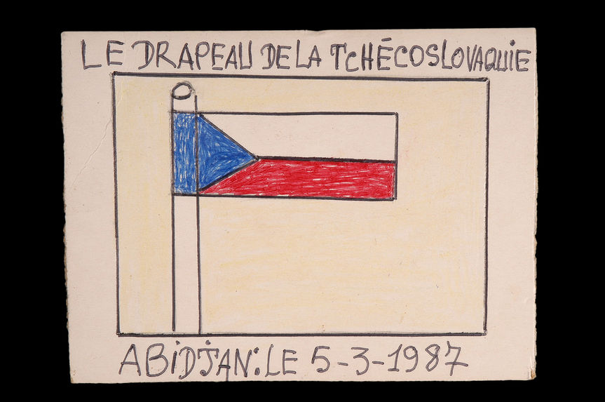 Dessin : Le drapeau de la Tchécoslovaquie