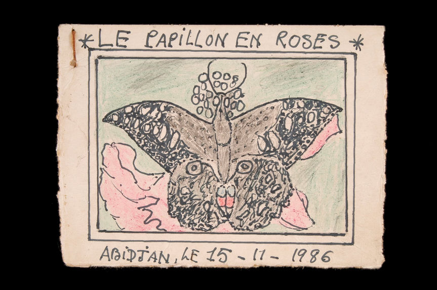 Dessin : Le papillon en roses