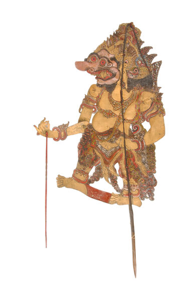 Figure de wayang kulit : Prabu Dasamuka Raja negri Alenka ou Kumbokarno
