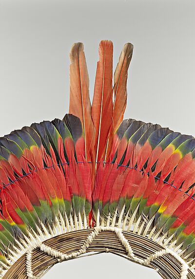 Elément de diadème : couronne de plumes