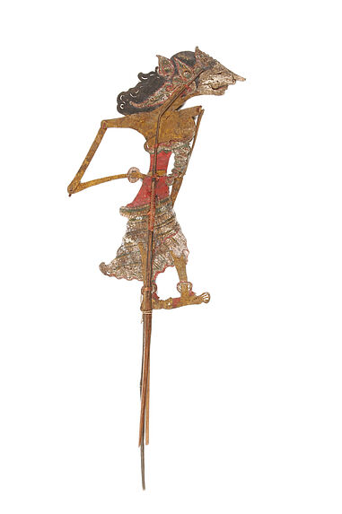 Figure de wayang kulit : Babu Meralaya ou servante de Candra Kirana