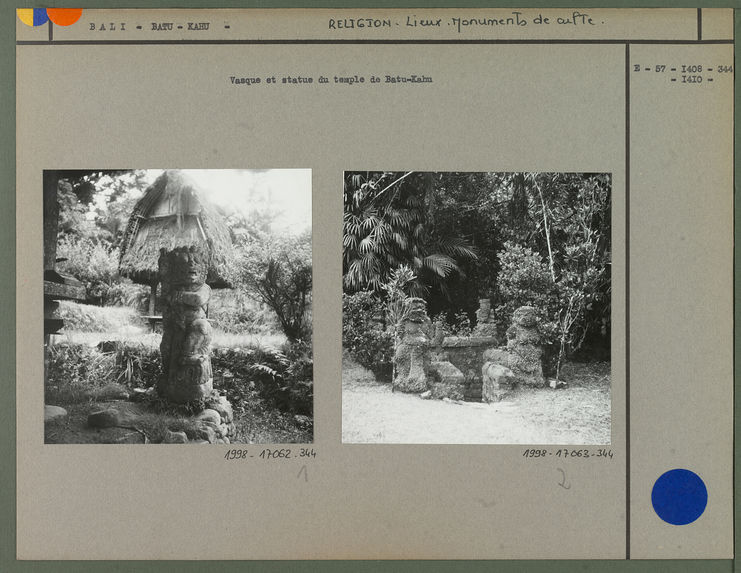 Vasque et statue du temple de Batu-Kahu
