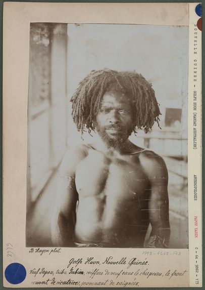 Veuf Papou, tribu Yabim, coiffure de veuf