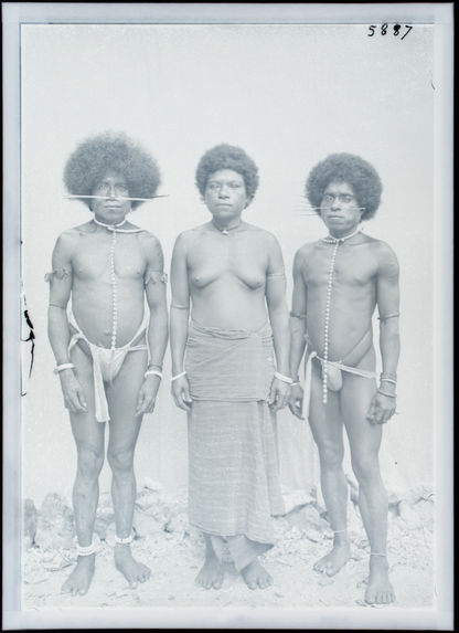 Famille de Papoua de l'intérieur du pays