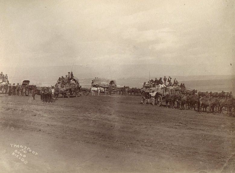 Transports par wagons aux mines du Transvaal.