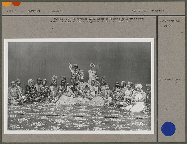 Udaipur, 26-28 novembre 1910. Durbar de Rajahs dans le plus Rajput de tous les Etats Rajputs de Rajputana
