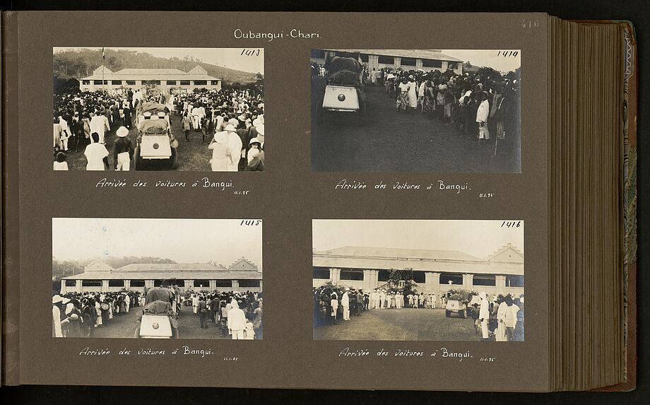 Arrivée des voitures à Bangui