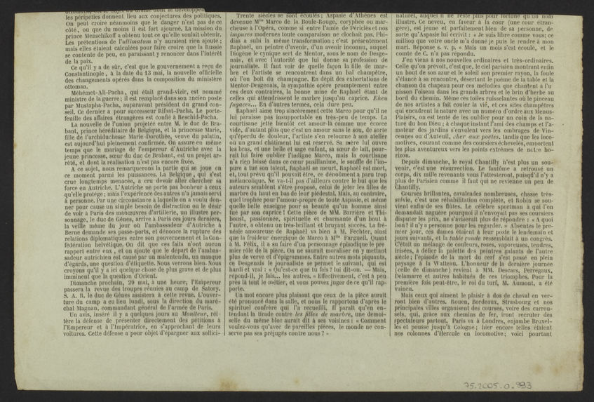 Proclamation de l'Empire à l'île de la Réunion, par M. le gouverneur Hubert-Delisle, le 20 février 1853