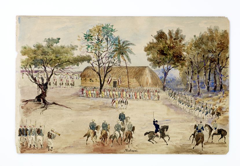Promenade militaire autour de Papeete, 1861. Matavaï