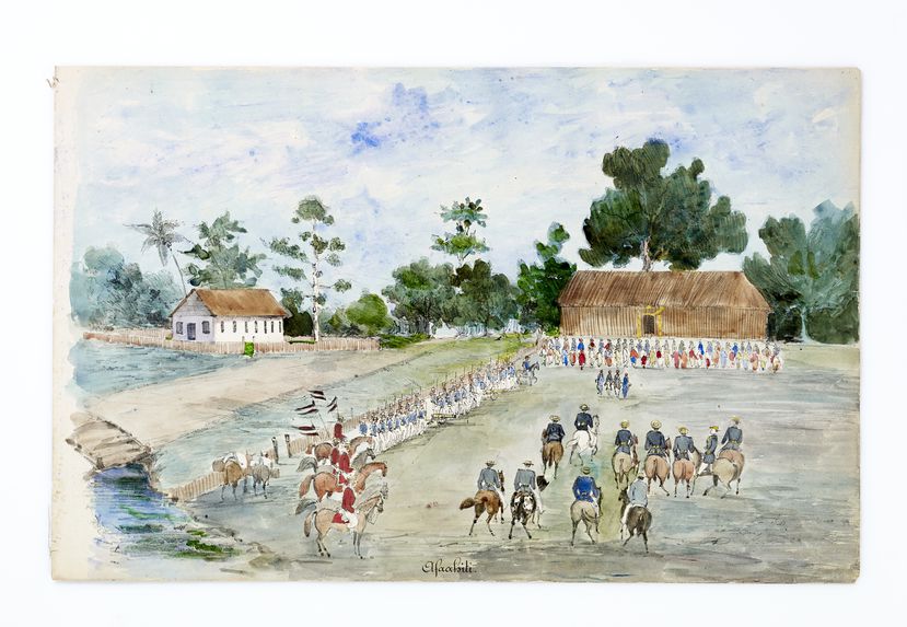 Promenade militaire autour de Papeete, 1861. Afaahiti