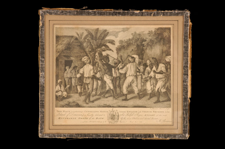 Match au bâton entre esclaves nègres et anglais à la Dominique