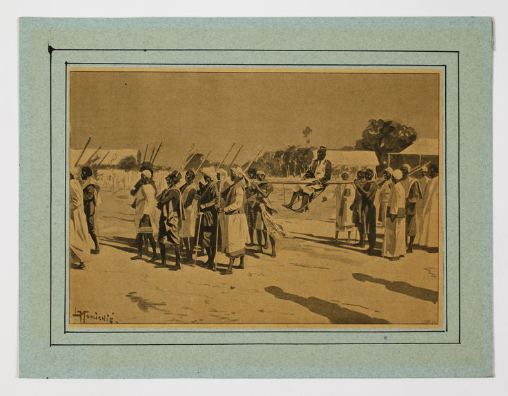 Sans titre [Le roi Sélim se rendant chez le général Metzinger, Majunga, 1895]