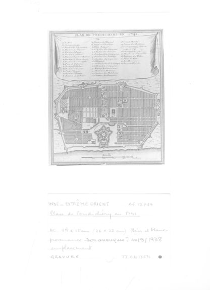 Plan de Pondichéri en 1741