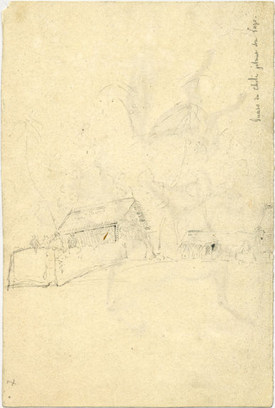 Sketch of house side in the Marquesas