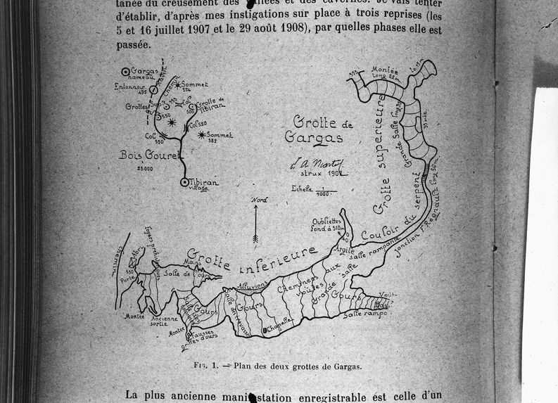 Plan de la grotte de Gargas