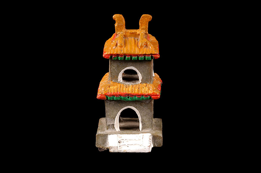 Modèle en céramique de la Cité Interdite de Pékin : Petit pagode destiné à y brûler de l'encens et choses diverses