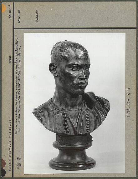 Buste en bronze, homme du Soudan