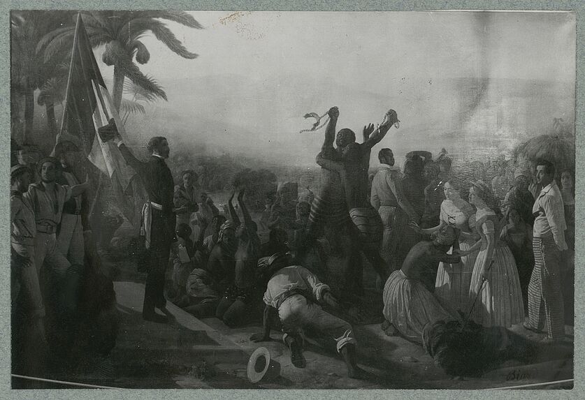 Biard : Proclamation de l'Emancipation des colons noirs aux Antilles en 1848