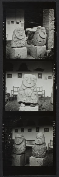 Planche contact de 3 vues concernant les statues du musée de Huaraz