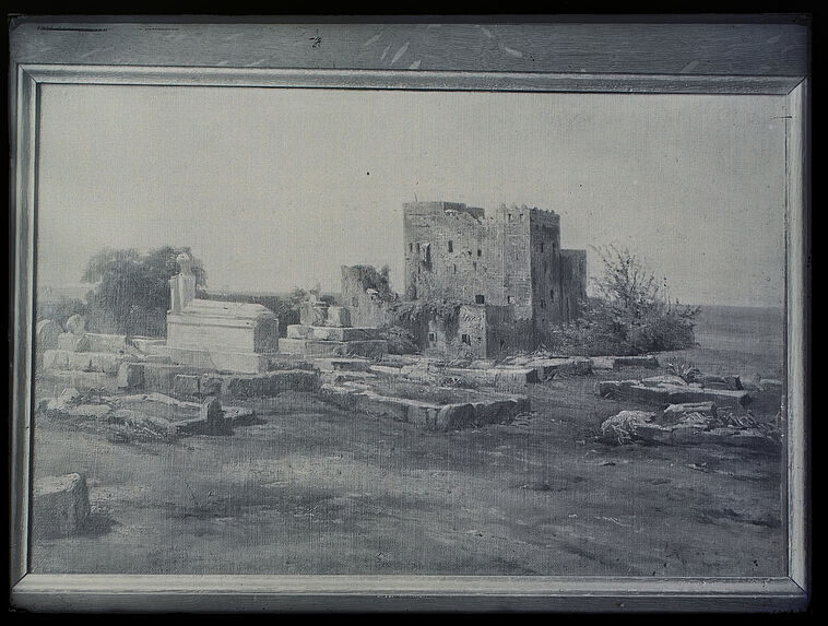 Sans titre [reproduction : Le chateau de la mer (détruit maintenant) et un cimetière arabe]