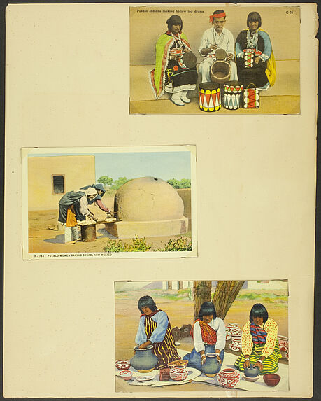 Pueblo indian women making Pottery