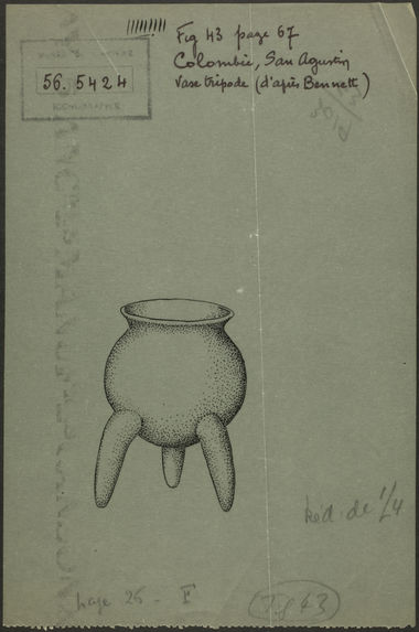 Fig. 43. Colombie, San Agustin. Vase tripode