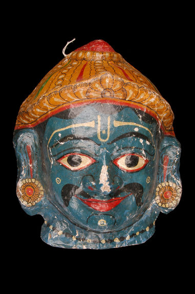 Masque de théâtre figurant Bhima