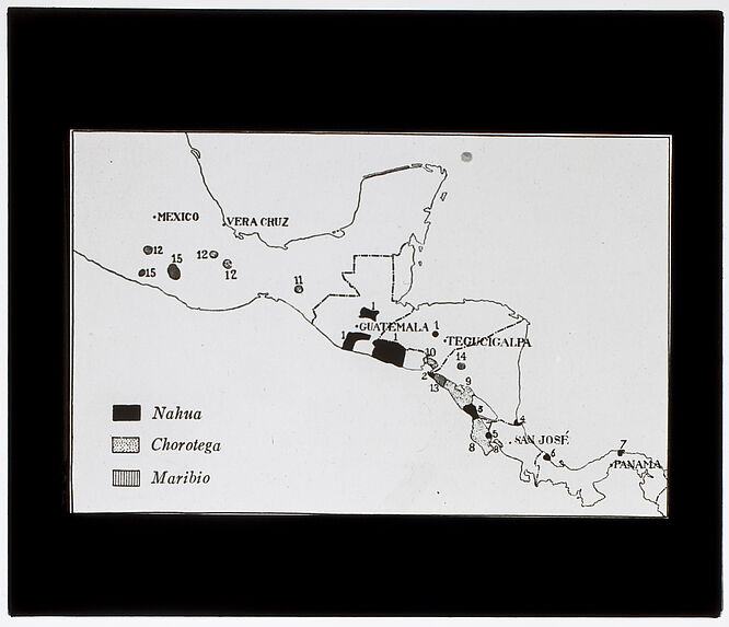 Amérique centrale. Familles linguisitiques [carte]