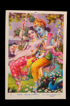 Image pieuse figurant Radha-Krishna