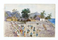 Promenade militaire autour de Papeete, 1861. Mahanea